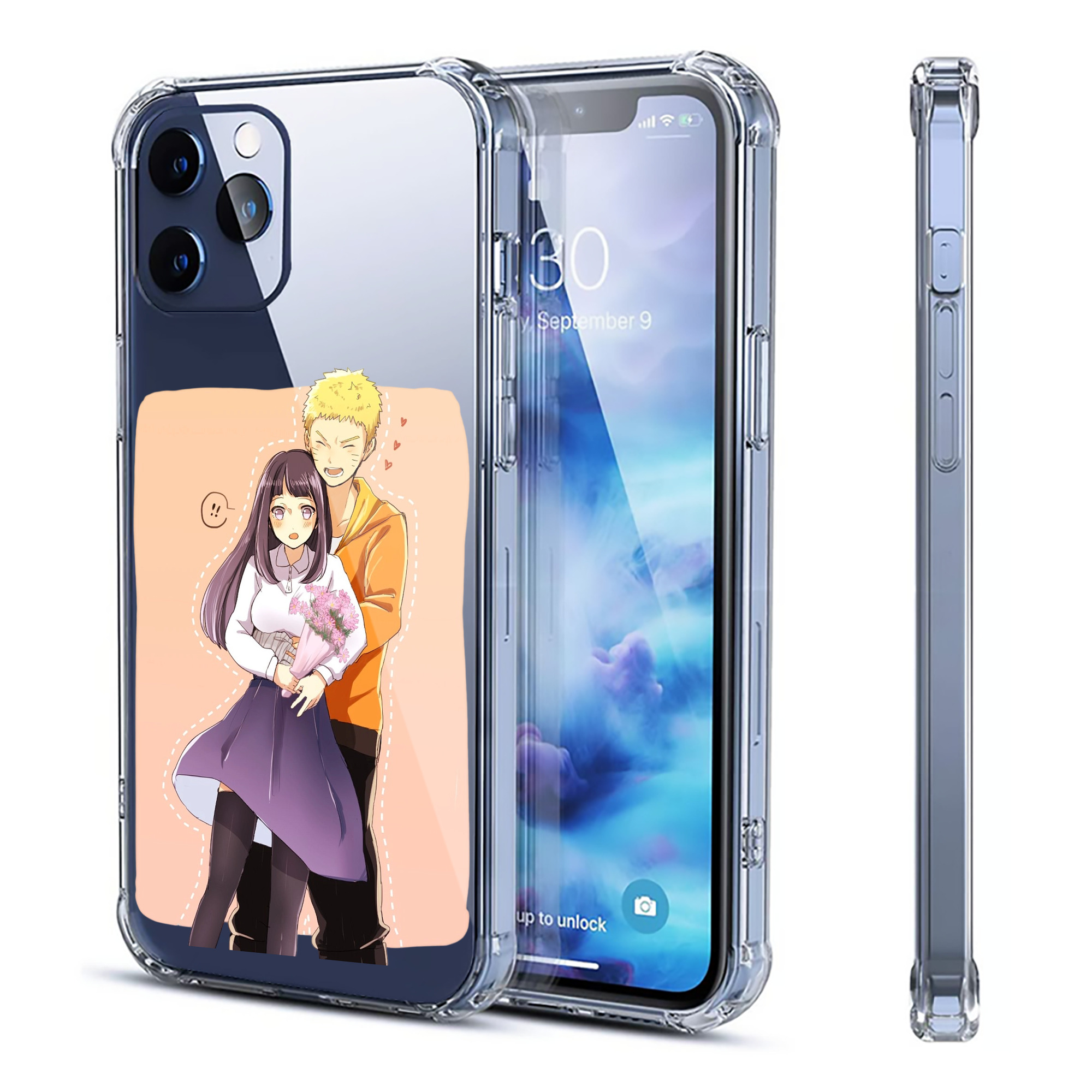 （画像用） NARUTO -ナルト- 日向ヒナタ Hyūga Hinata 【iPhone 12シリーズ対応】透明スマホケース（クリアソフトケース）